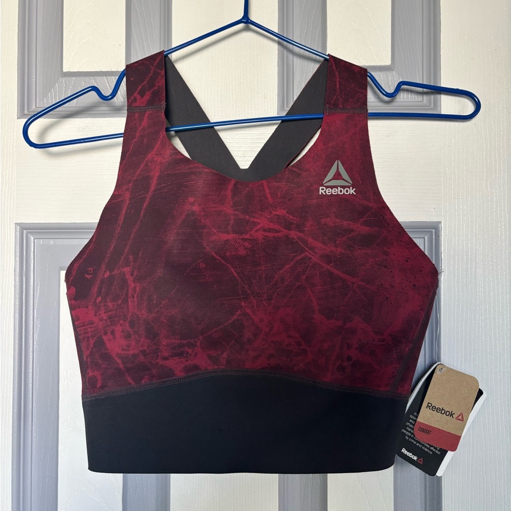 Reebok Women's Maroon and Black Sports Bra